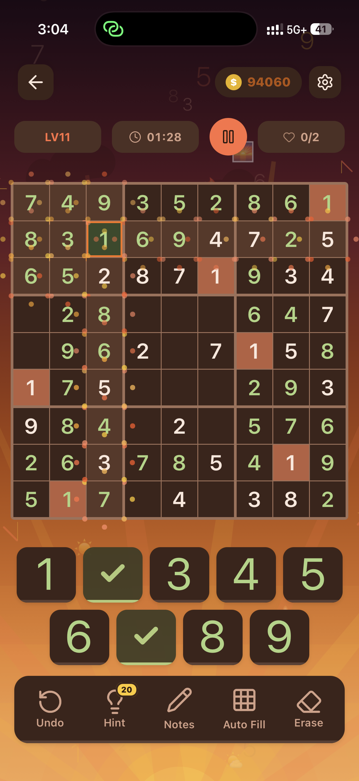 King Sudoku Notes Mode