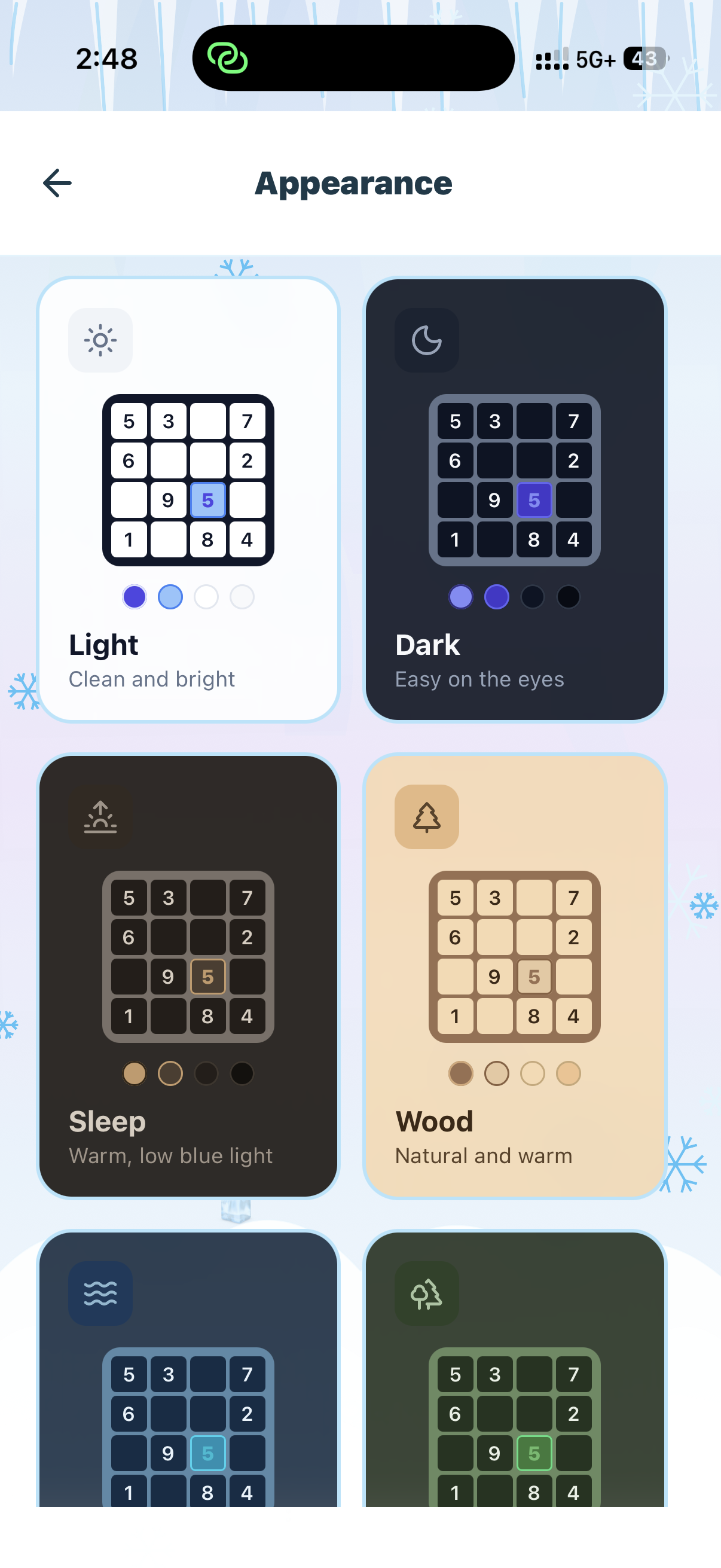 King Sudoku Theme Selection